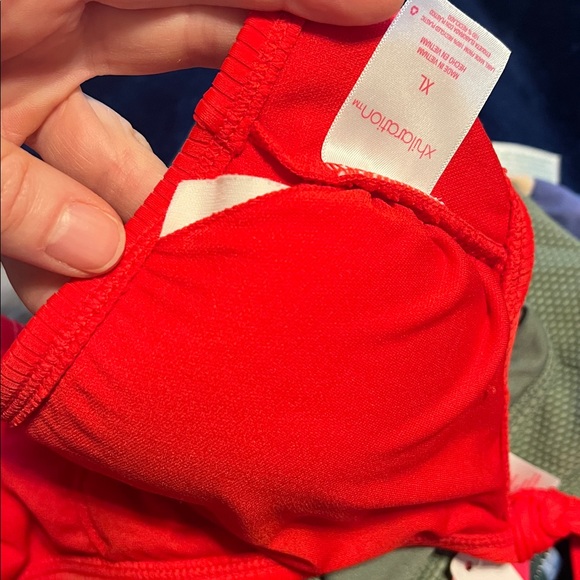Juniors' NWOT Ribbed Knotted Strap Bralette Bikini Top - Xhilaration in Red XL - Picture 7 of 7